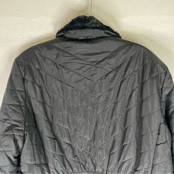 Free Country Jacket Women's Black Cloud Lite Reversible Faux Fur Winter XL Zip - Picture 10 of 12